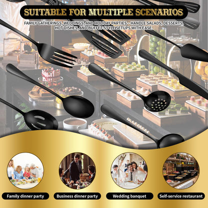 ZLMTZDJD Stainless Steel Serving Utensils Set -Serving Utensils Set for Parties