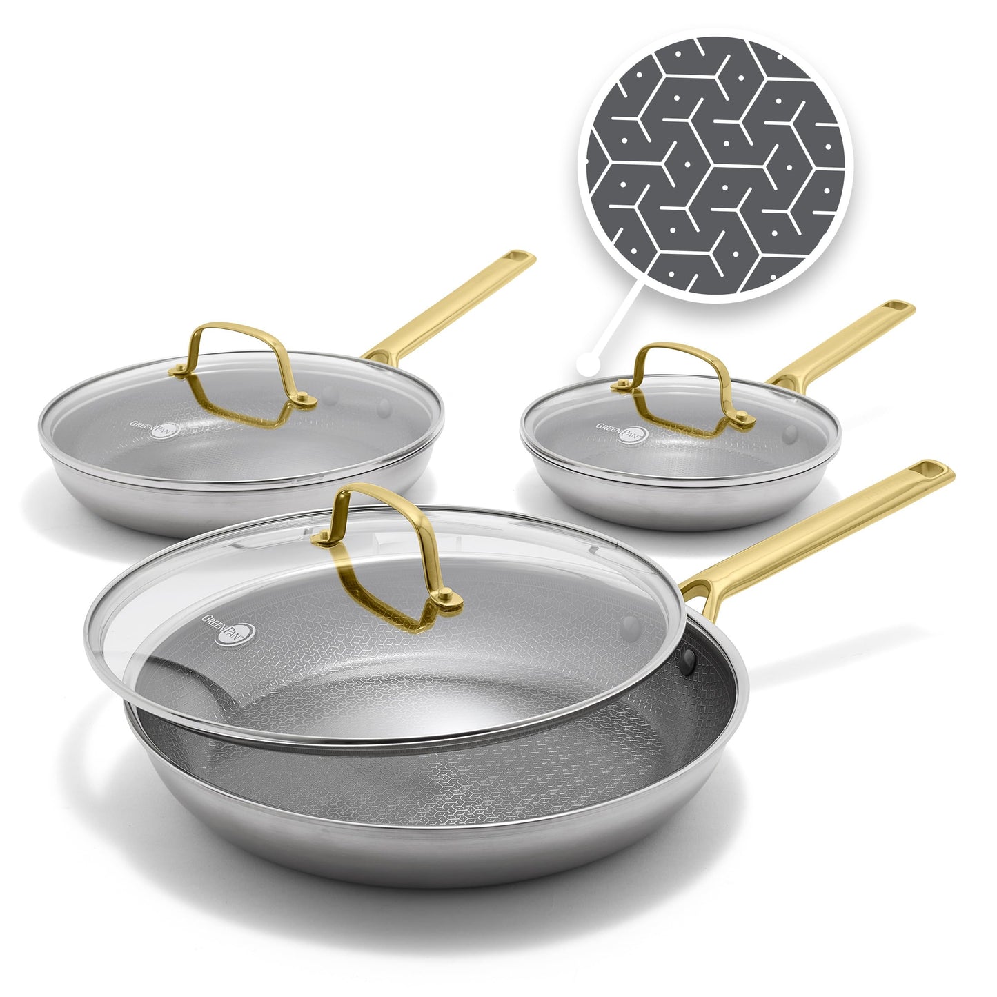 GreenPan Hybrid Nonstick Stainless Steel Frying Pan Set