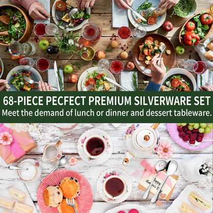 Stainless Steel Flatware Set with Steak Knives for Home & Dining
