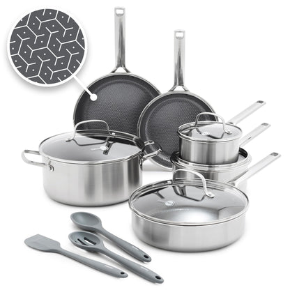 GreenPan Hybrid Nonstick Stainless Steel Frying Pan Set