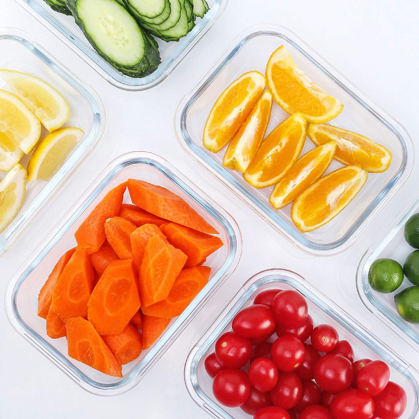 M MCIRCO [10-Pack,22 Oz Glass Meal Prep Container (22 Oz), gray, green, white