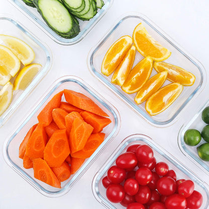 M MCIRCO [10-Pack,22 Oz Glass Meal Prep Container (22 Oz), gray, green, white