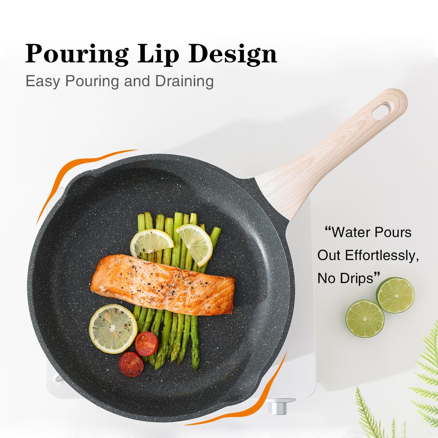 3-Piece Nonstick Frying Pan Set for Induction Cooking