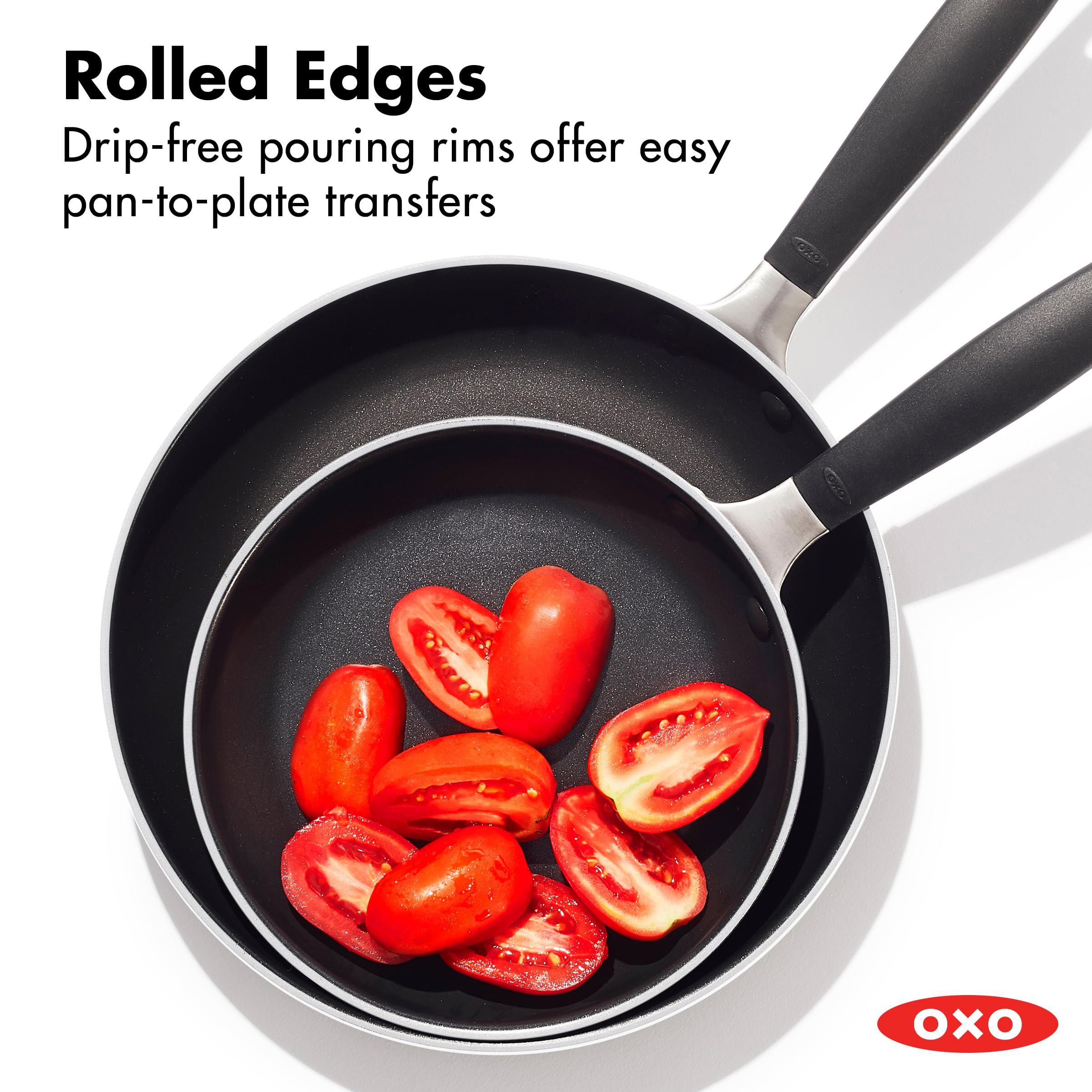 8" & 10" Nonstick Frying Pan Set with Stainless Steel Handles