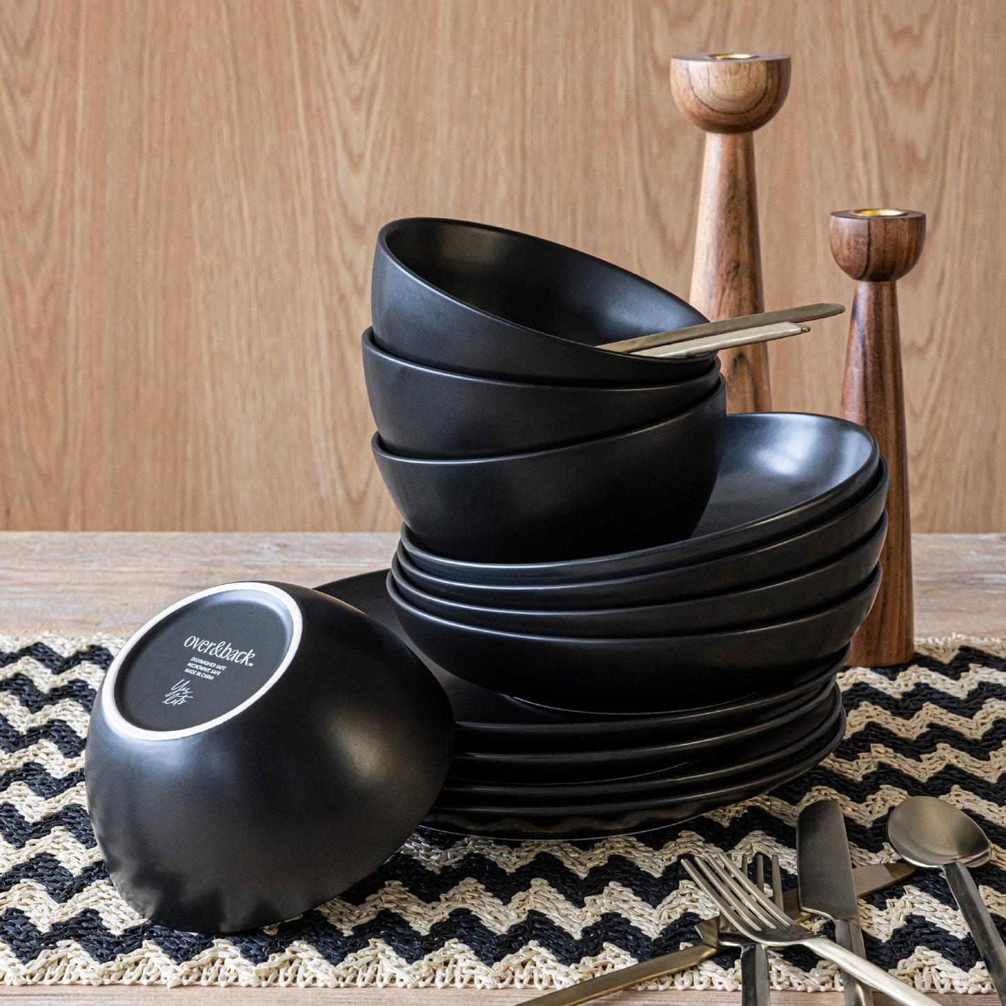 4-Piece Stoneware Bowl Set with Coupe Design for Dining & Cereal