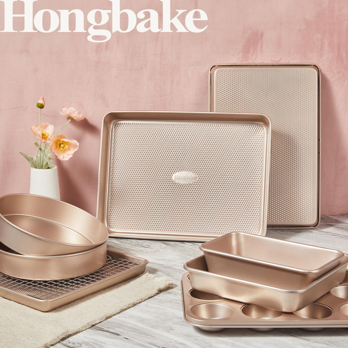 9-Piece Nonstick Bakeware Set with Cookie Sheets, Cake Pans & Muffin Tin