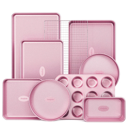 9-Piece Nonstick Bakeware Set with Cookie Sheets, Cake Pans & Muffin Tin