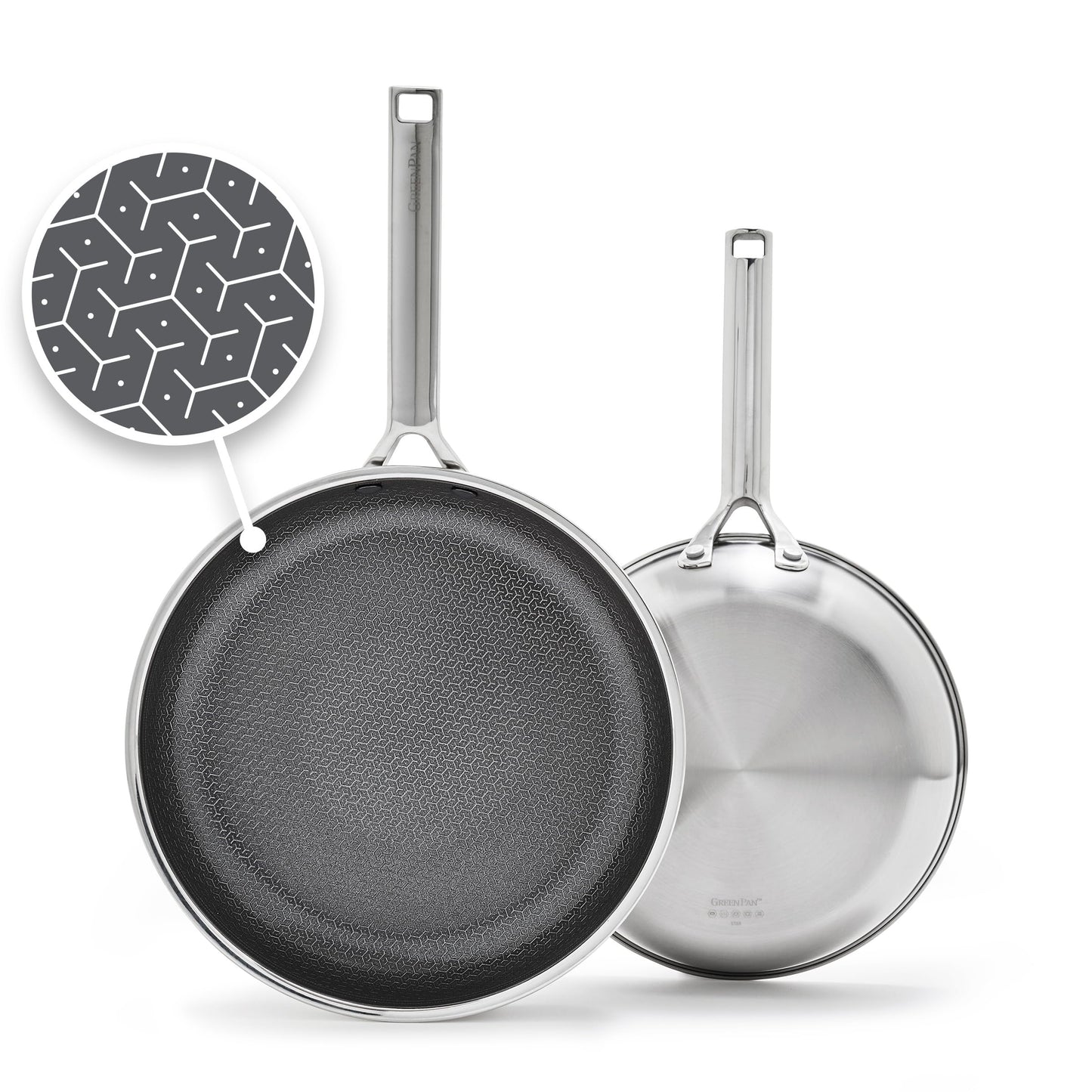 GreenPan Hybrid Nonstick Stainless Steel Frying Pan Set