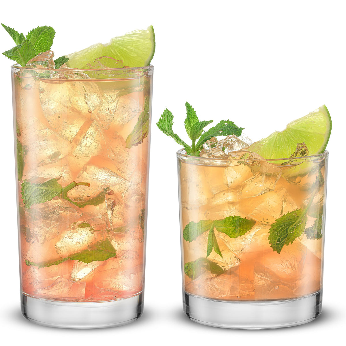 JoyJolt Drinking Glasses Set of 8, Alina Ribbed Glassware