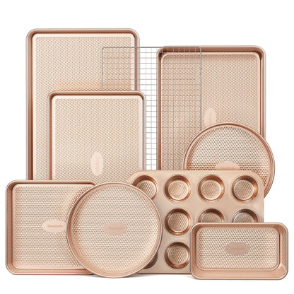 9-Piece Nonstick Bakeware Set with Cookie Sheets, Cake Pans & Muffin Tin