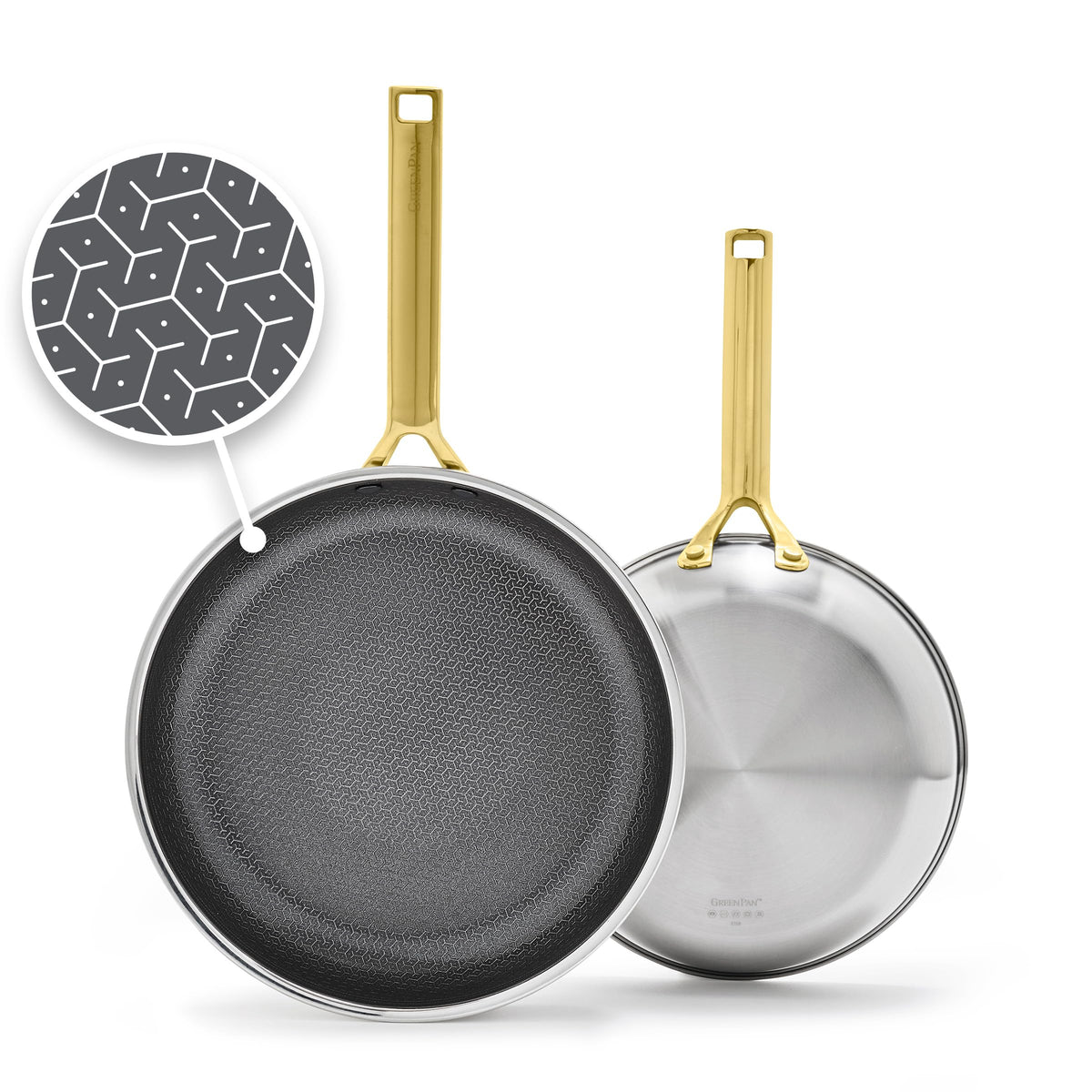 GreenPan Hybrid Nonstick Stainless Steel Frying Pan Set