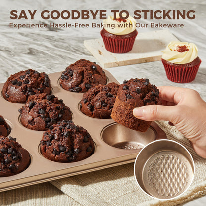 9-Piece Nonstick Bakeware Set with Cookie Sheets, Cake Pans & Muffin Tin