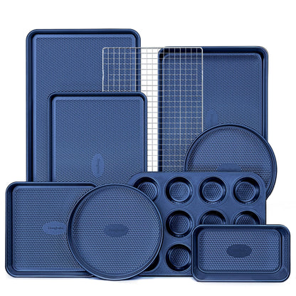 9-Piece Nonstick Bakeware Set with Cookie Sheets, Cake Pans & Muffin Tin